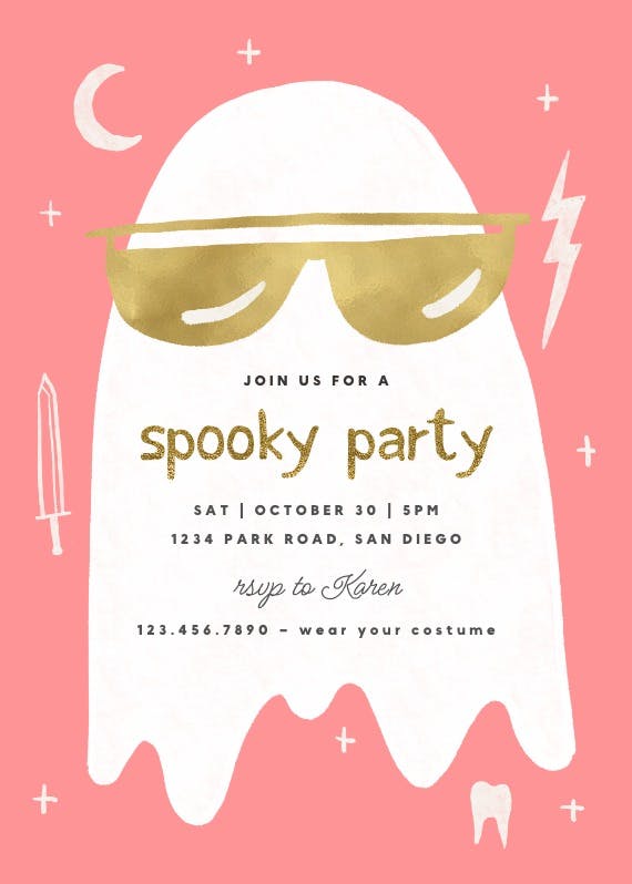 The coolest ghost - halloween party invitation