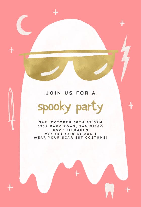 The coolest ghost -  invitación de halloween