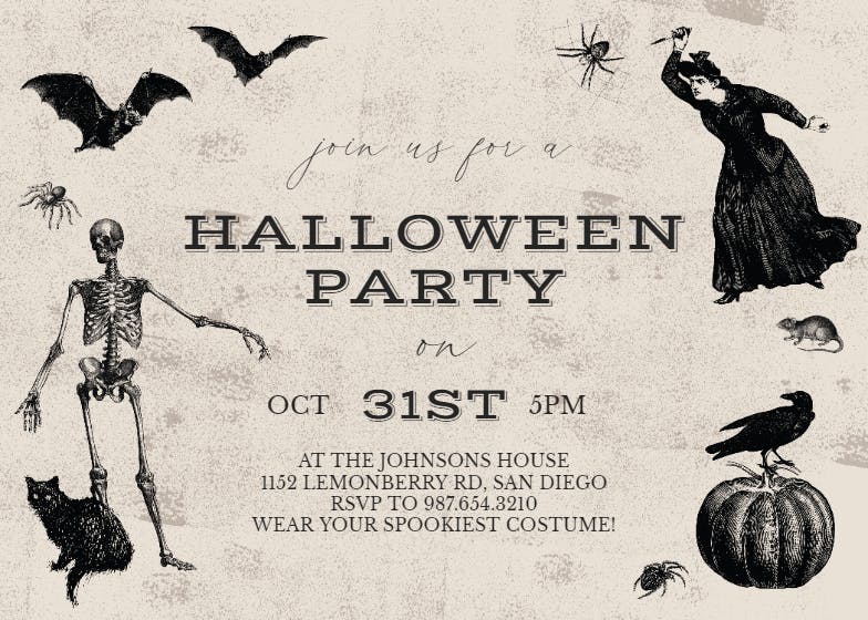 Vintage halloween - holidays invitation