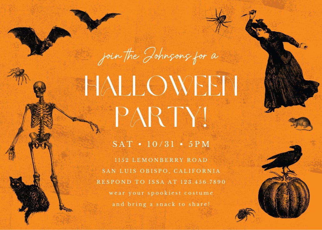 Vintage halloween - invitación de halloween