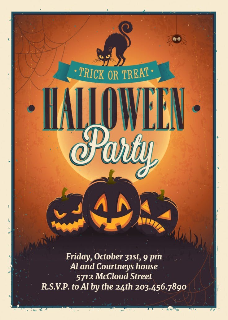 Vintage party - invitación de halloween