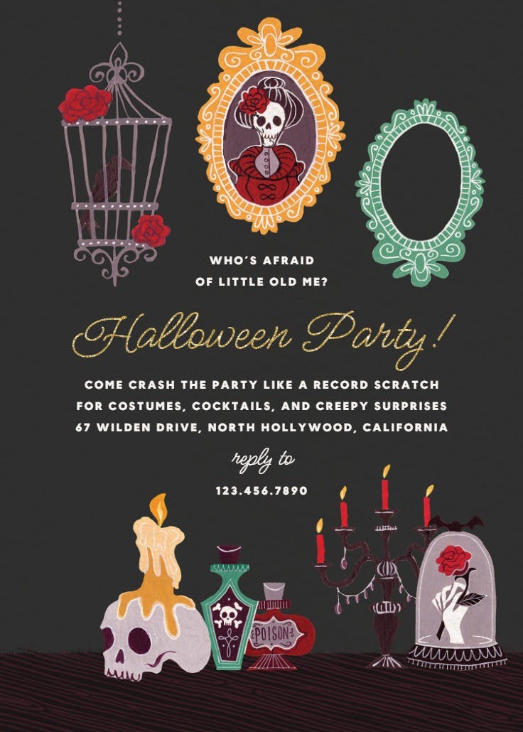 Who is afraid - halloween party invitation