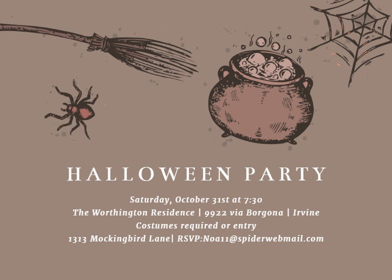 Wicked - halloween party invitation