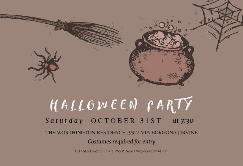 Wicked - halloween party invitation