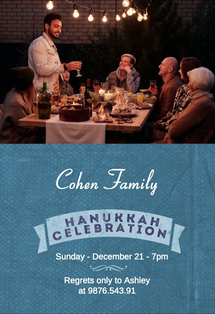 Family Celebration - Hanukkah Invitation