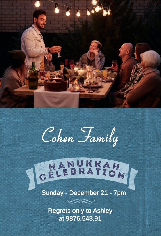 Family celebration - hanukkah invitation