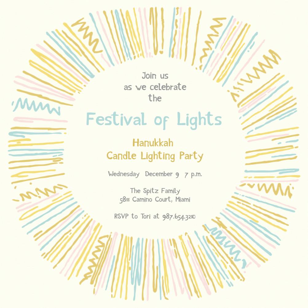 Fine lines -  invitación de hanukkah