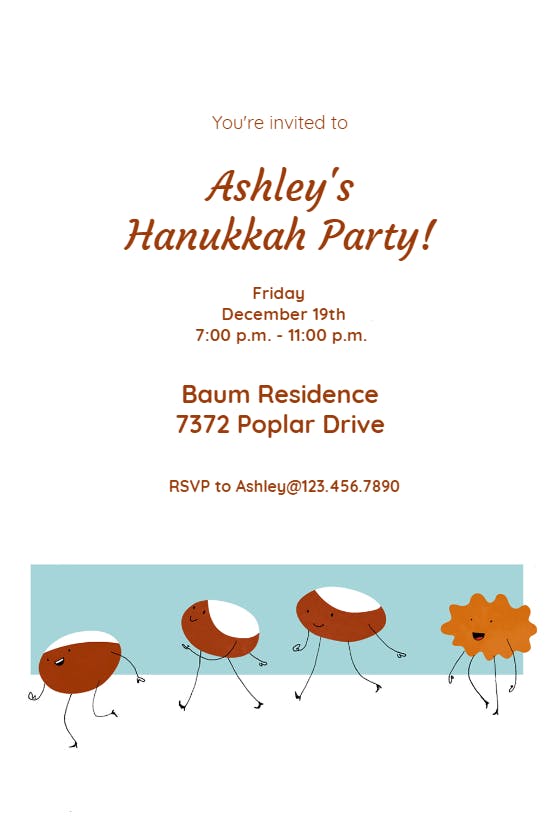 Fun hanukkah party -  invitación de hanukkah