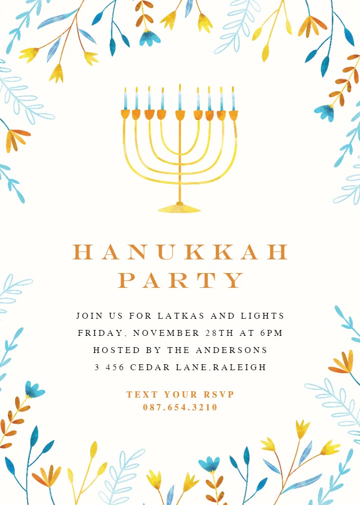 Hanukkah Invitation Templates (Free) Greetings Island