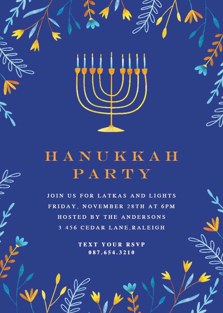 Hanukkah - Hanukkah Invitation Template | Greetings Island