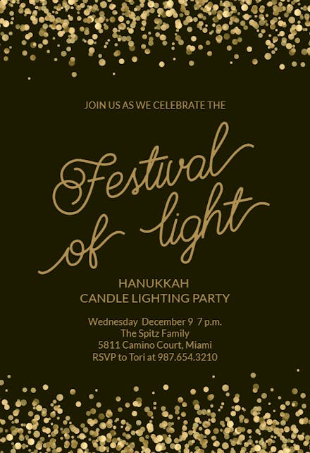 Hanukkah Confetti - Hanukkah Invitation