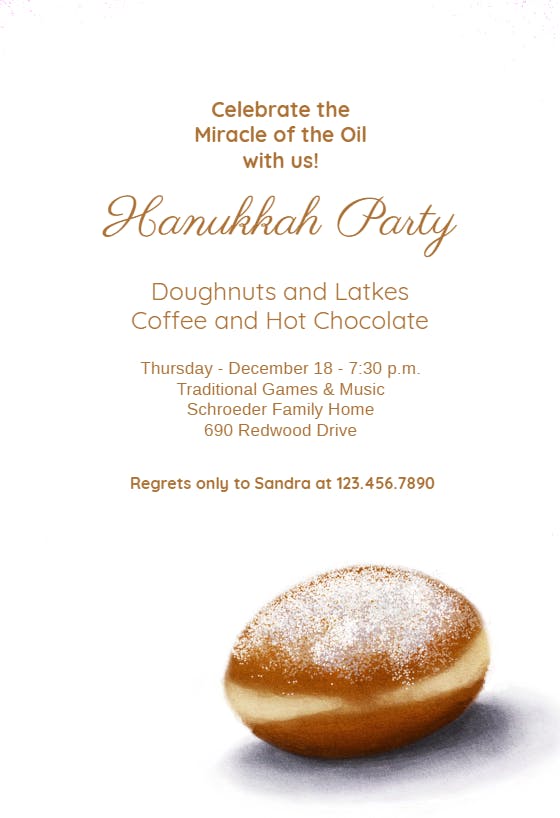 Hanukkah douhnuts - holidays invitation
