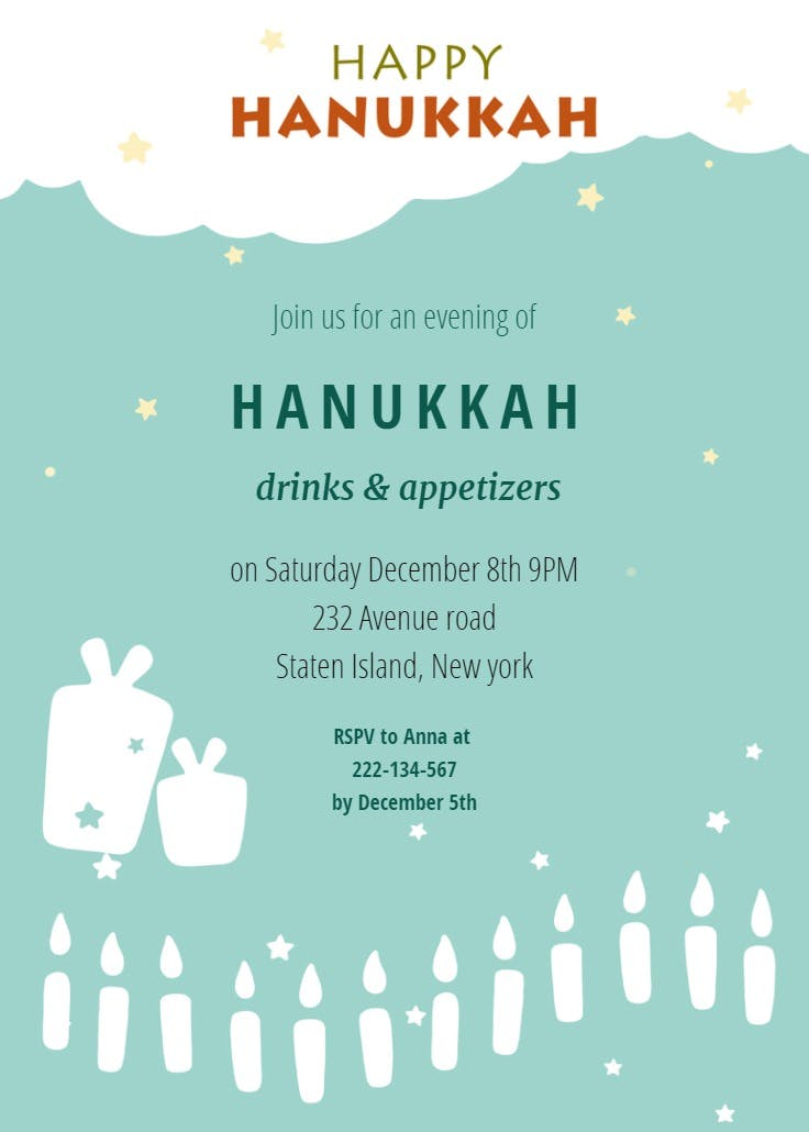 Hanukkah invitation - hanukkah invitation