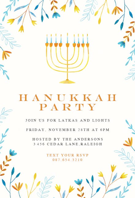 Hanukkah - Hanukkah Invitation Template (Free) | Greetings Island