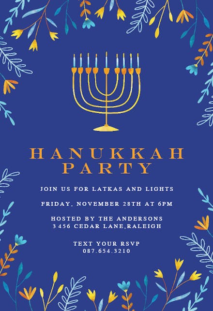 Hanukkah - Hanukkah Invitation Template | Greetings Island