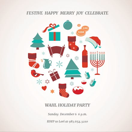 Holiday Merriment - Hanukkah Invitation