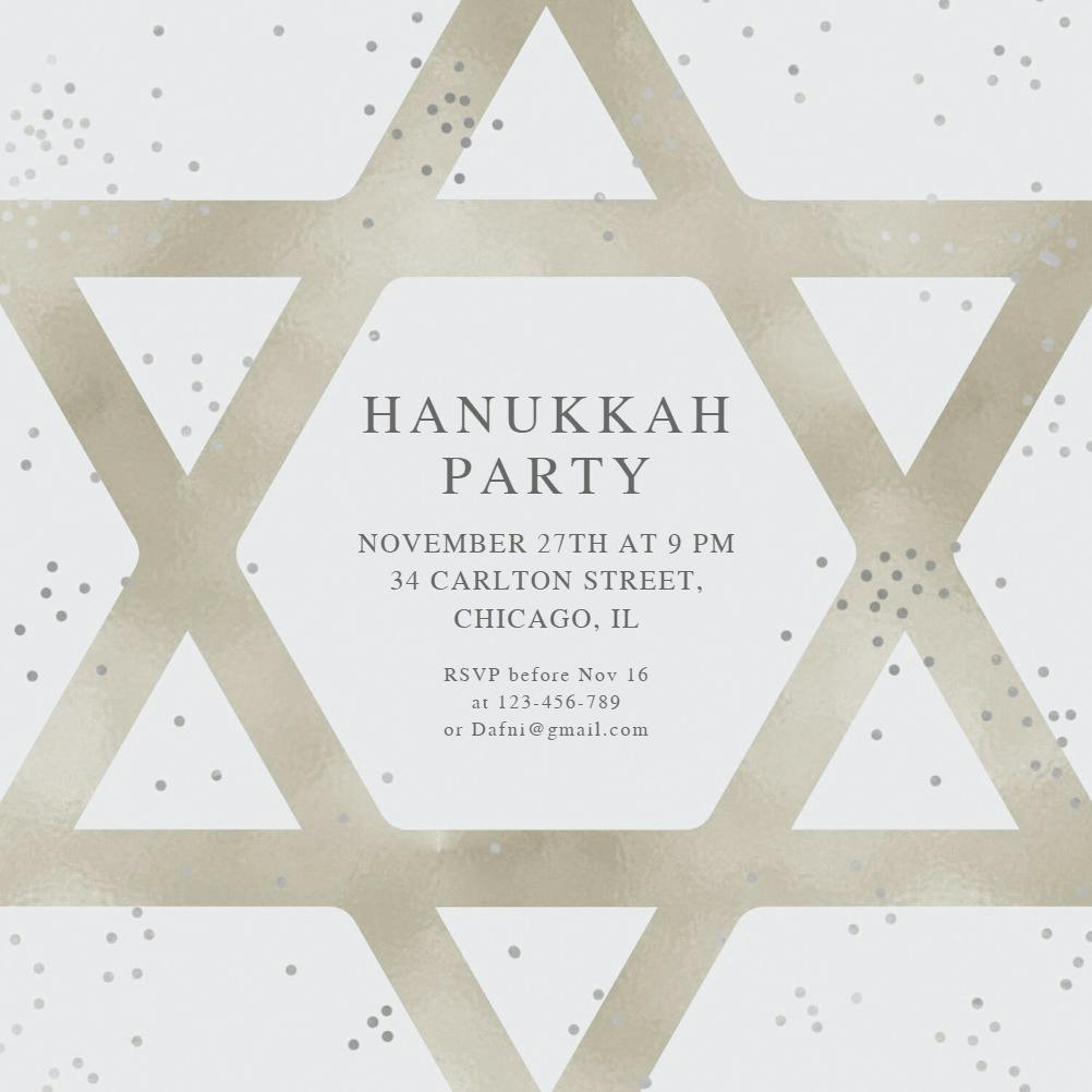 Honored star -  invitación de hanukkah