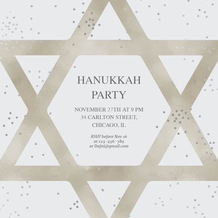 Honored Star - Hanukkah Invitation