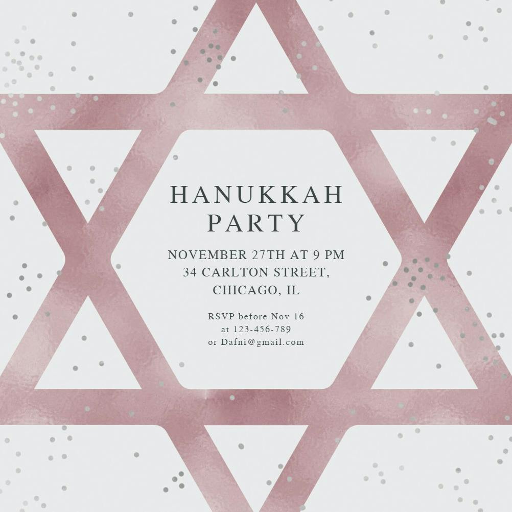Honored star -  invitación de hanukkah