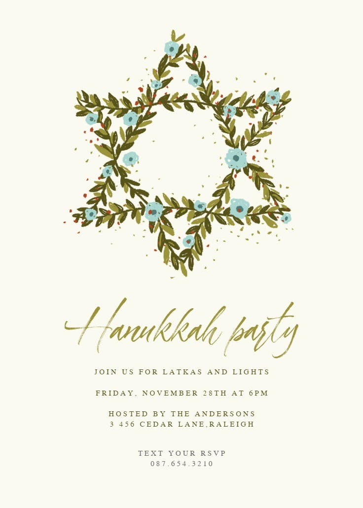 Living star -  invitación de hanukkah