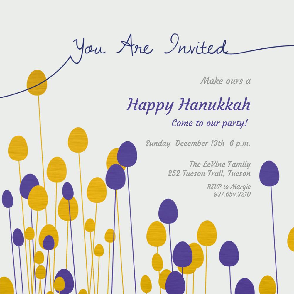 Lollipop blooms - hanukkah invitation