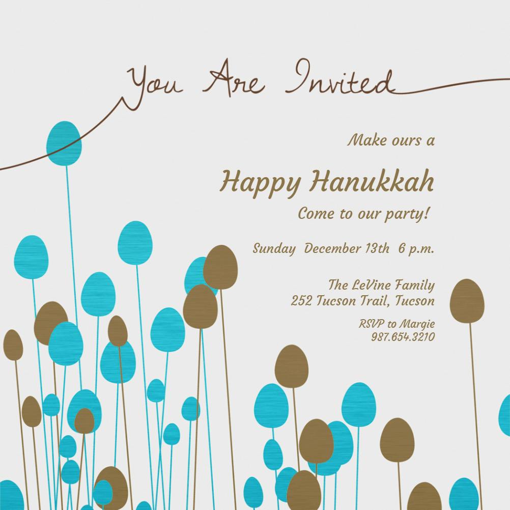 Lollipop blooms -  invitación de hanukkah