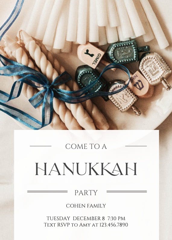 Saved smiles -  invitación de hanukkah