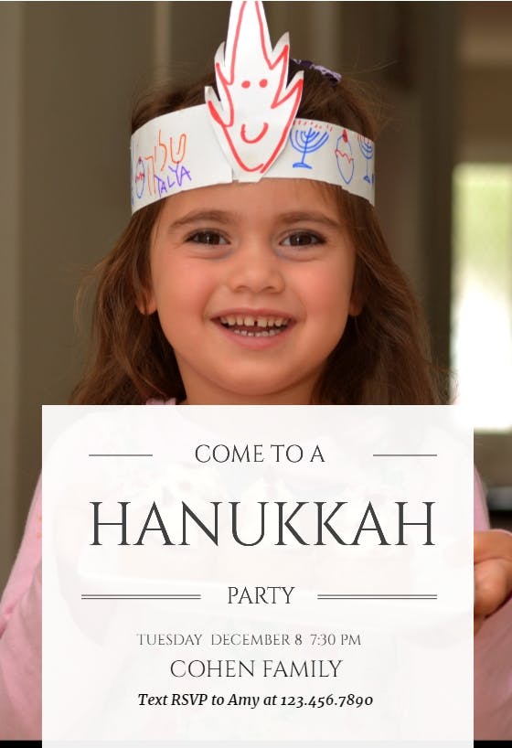 Saved smiles - hanukkah invitation