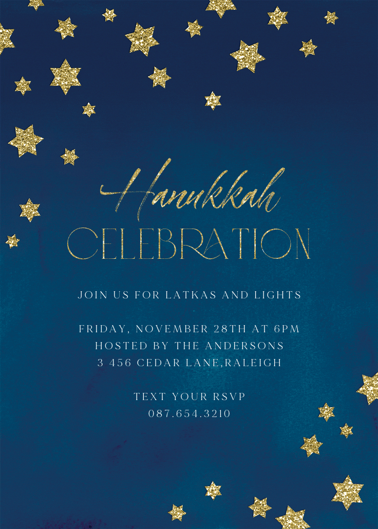 Stars of faith - invitación para día festivo