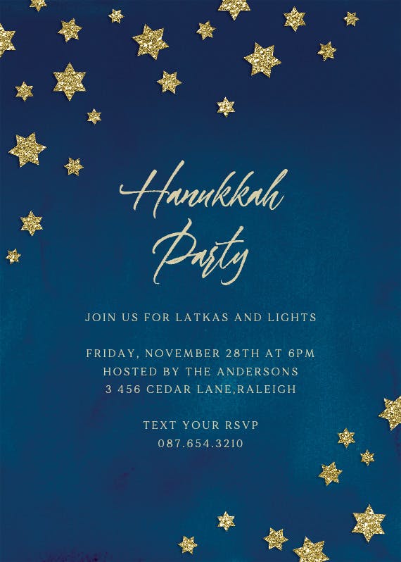 Stars of faith -  invitación de hanukkah