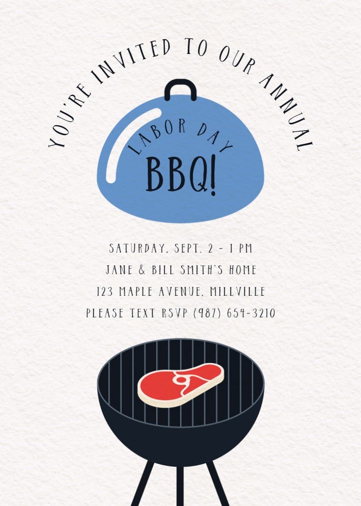 2d bbq - labor day invitation