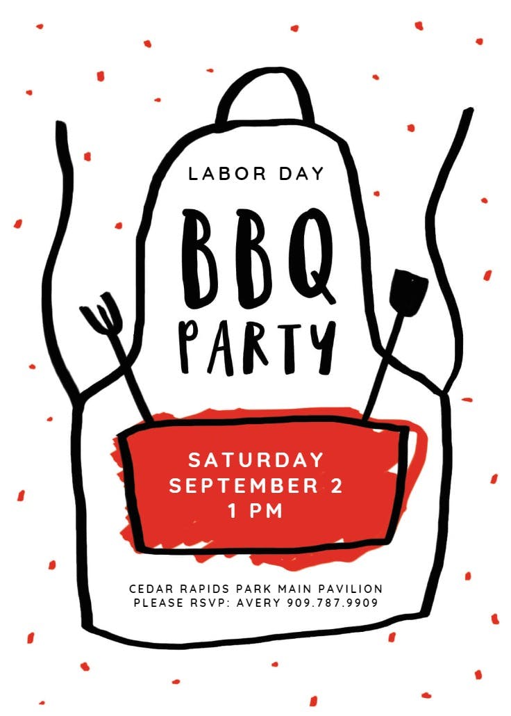 Bbq rendezvous - labor day invitation