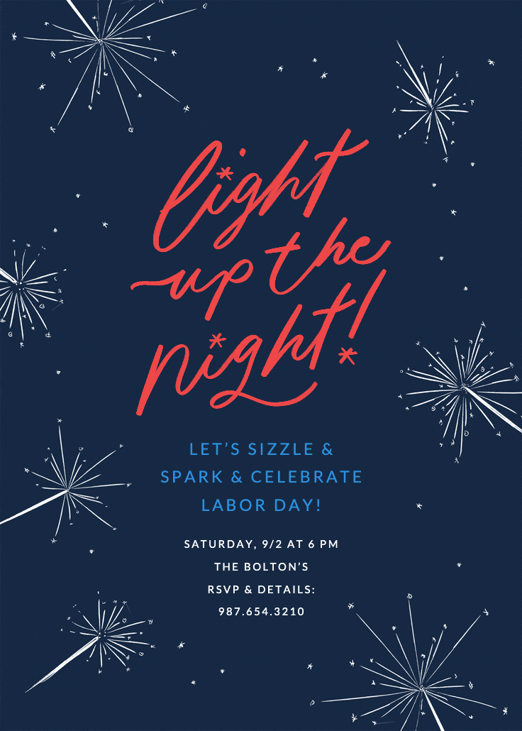 Sparklers - holidays invitation