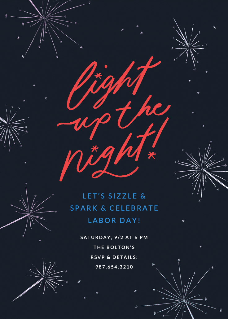 Sparklers - holidays invitation