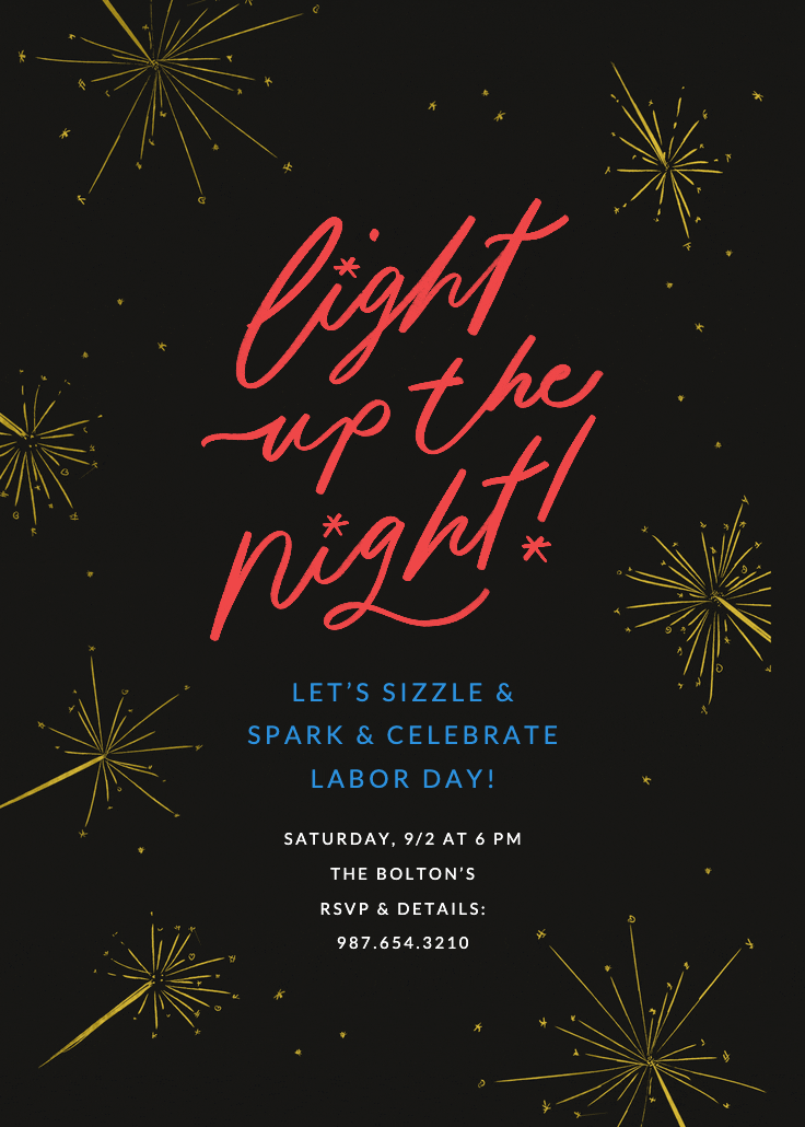 Sparklers - holidays invitation