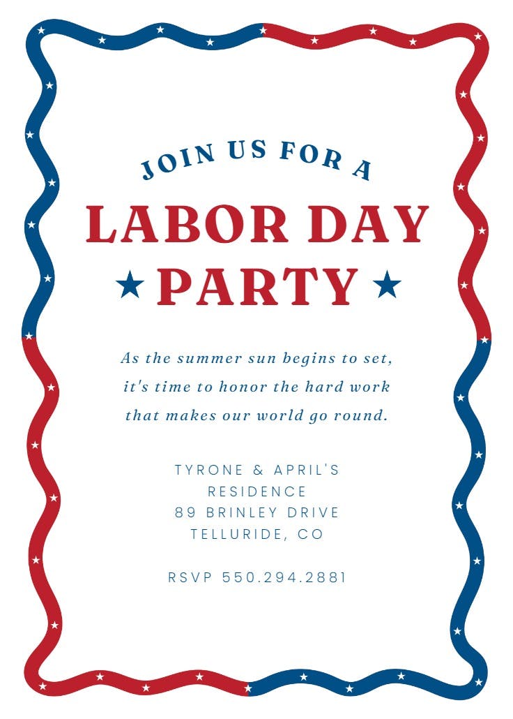 Vintage border - labor day invitation