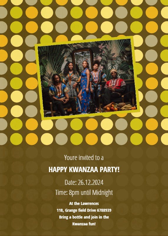 A happy kwanzaa party -  invitación de kwanzaa