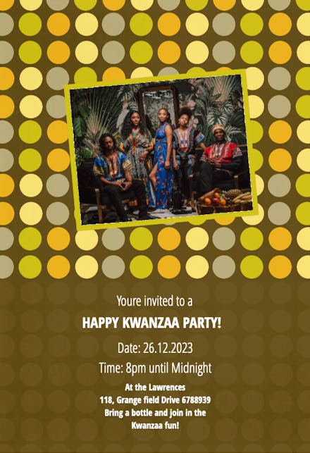 A Happy Kwanzaa Party - Kwanzaa Invitation