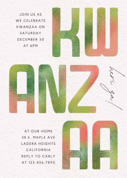 Abstract orange zest - kwanzaa invitation