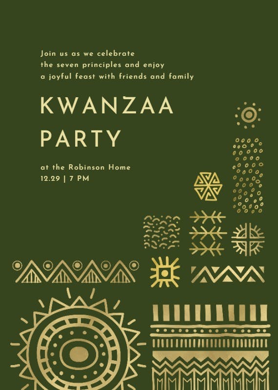 Adire eleko -  invitación de kwanzaa