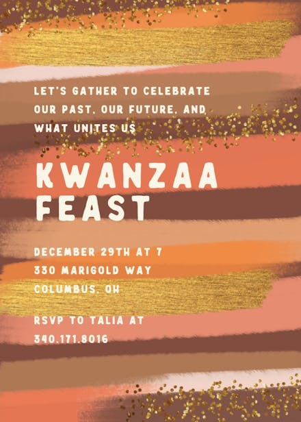 African sunset - kwanzaa invitation