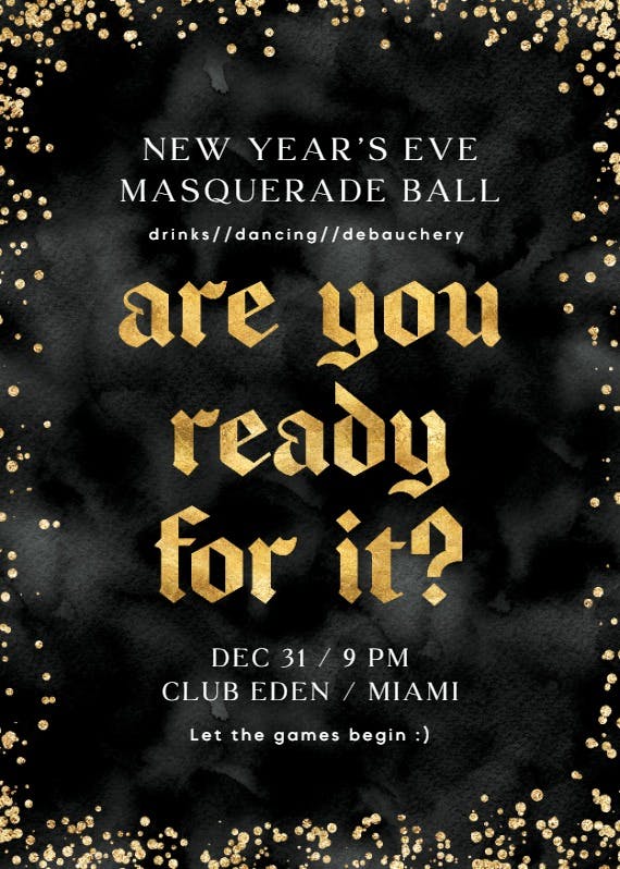 Are you ready -  invitación de año nuevo