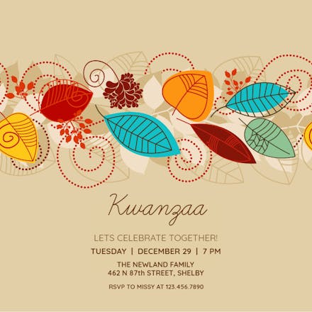 Autumn Arrangement - Kwanzaa Invitation