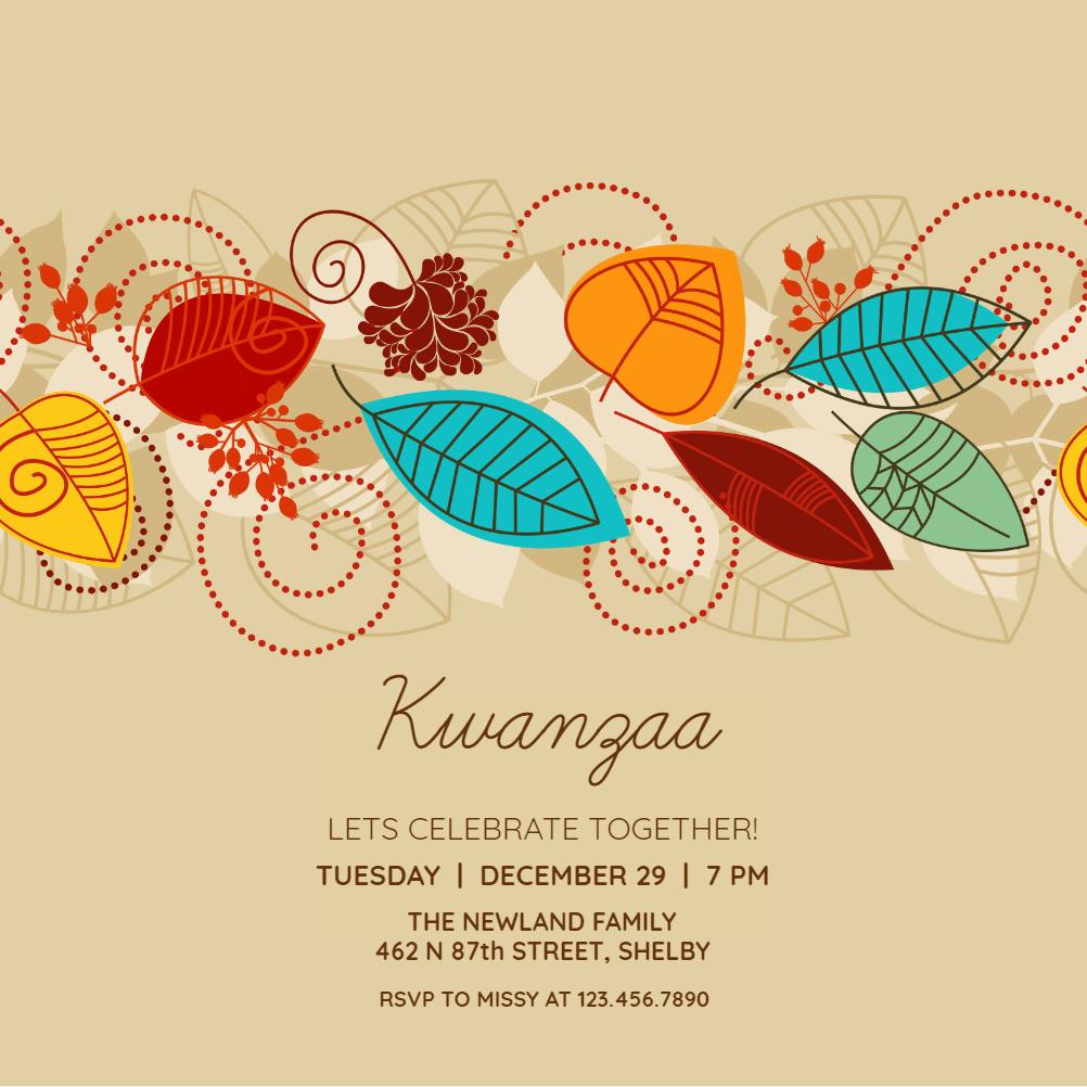 Autumn arrangement -  invitación de kwanzaa
