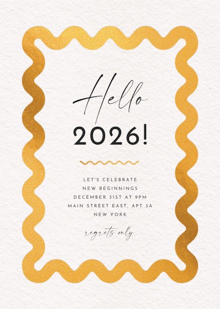 Billowing border - new year invitation