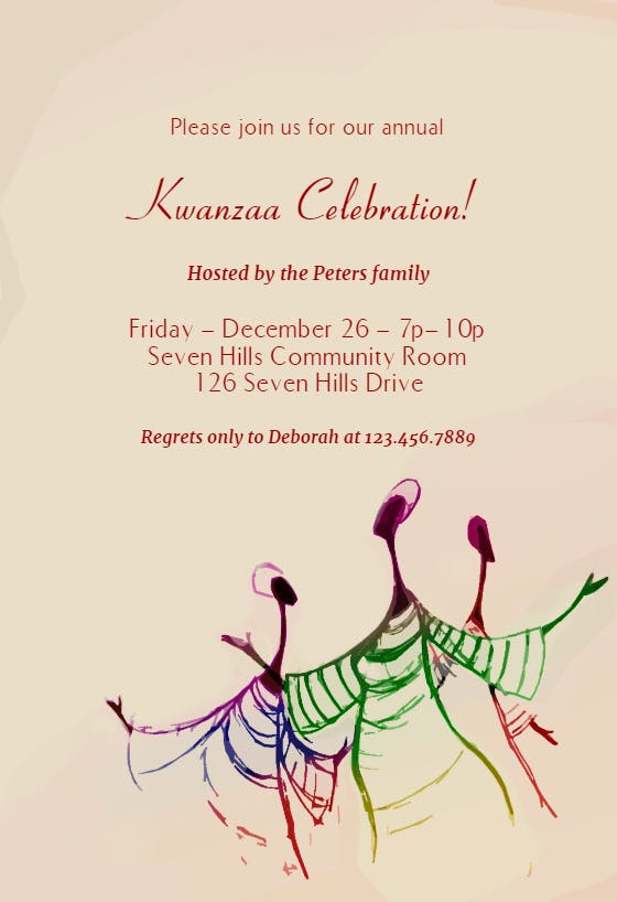 Celebrate kwanzaa - kwanzaa invitation