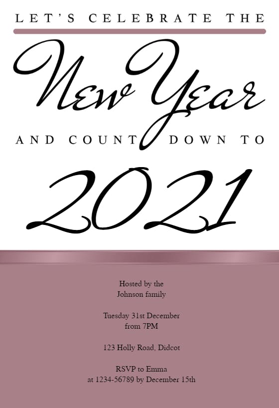 Celebrate the new year - new year invitation