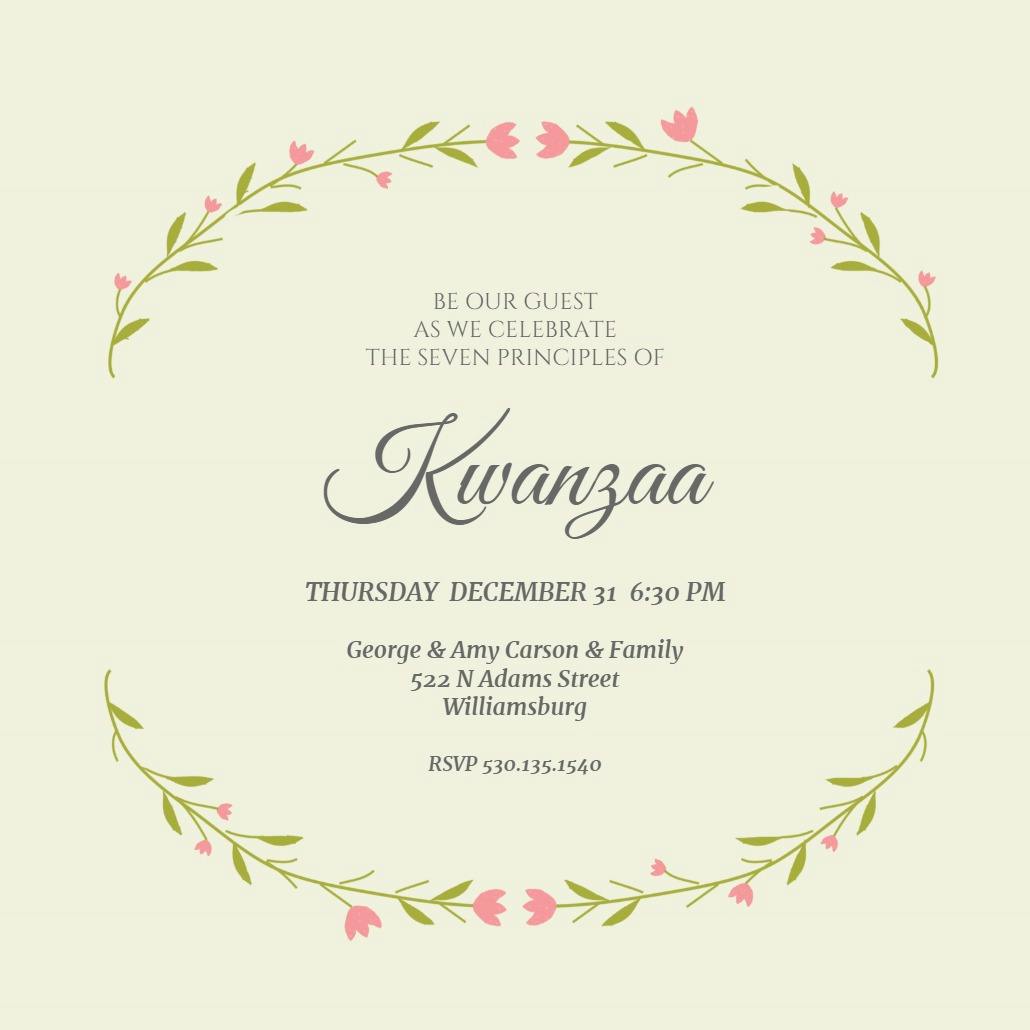 Circle of life - kwanzaa invitation