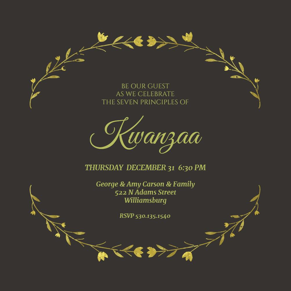 Circle of life - kwanzaa invitation