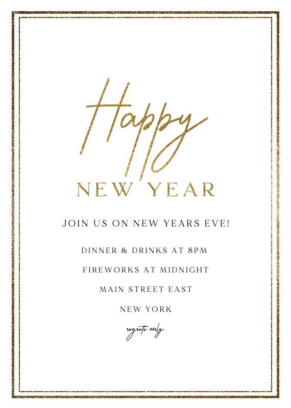 Classy new year - new year invitation